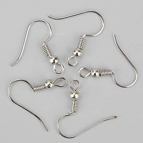 Kit 100 Crochets Boucles D'Oreilles ZEPIQOR - Acier Argenté Avec Bouchons