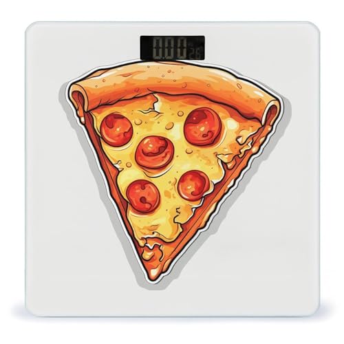 Báscula digital de baño Cartoon Pizza con plataforma amplia miniatura 1