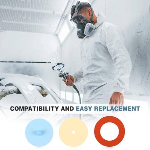 Kingdder 30 Pcs Half and Full Face Respirator Mask Replacement Parts Compatible with 6000 Series Inhalation Port Gasket 6895 and Inhalation Valve 6893 and Valve Replacement 6889, Each 10 Pcs - Thumbnail 6
