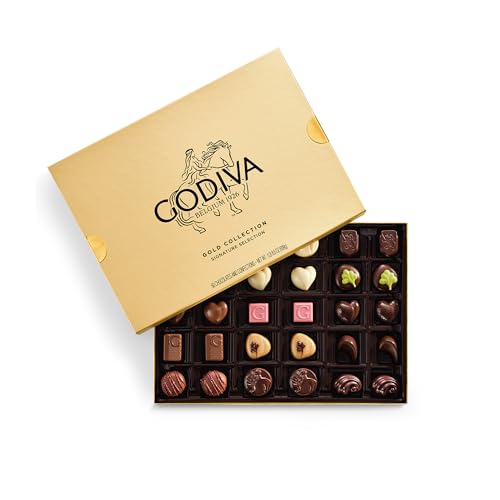 Godiva Gold Assorted Chocolate Gift Box, Belgian Dark and Milk Ch...