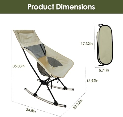 Teqhome PC-XA-26 Folding Rocking Camping Chair thumb #2