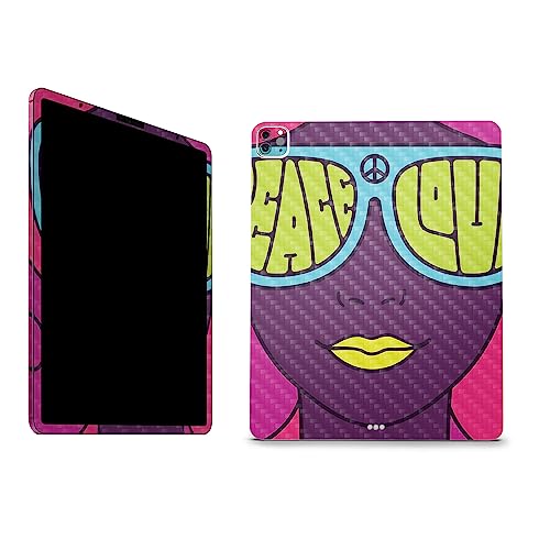 Image of MightySkins Carbon Fiber Skin Compatible with Apple iPad Pro 12.9 inch M2 6th Gen (2022) Full Wrap Kit - Fluorescent Rave | Protective Durable Textured Carbon Fiber Finish | Easy to Apply Made in The USA