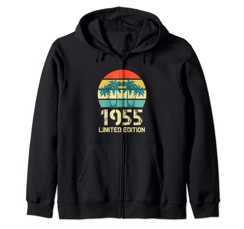 Camisetas vintage de cumpleaños de 1955 para mujer, divertidas camisetas de cumpleaños de 1955 Sudadera con Capucha