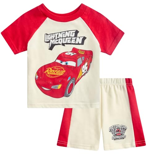 Disney Baby Boys Short Sets - 2 Piece Mickey Mouse Lightning McQueen Toy Story Short Sleeve T-Shirt and Shorts (12M-24M)