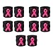 Suddora Pink Ribbon Wristbands - Breast Cancer Awareness Sweatband 10 Single Pack (black)