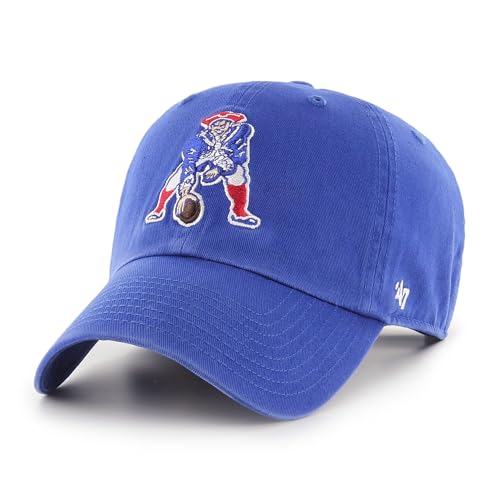 47 Men's Royal New England Patriots Throwback Clean Up Adjustable Hat