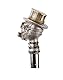 shoperama Gehstock mit Steampunk Totenkopf-Griff Zylinder Googles Metall Spazierstock Gothic Kostüm-Zubehör Accessoire