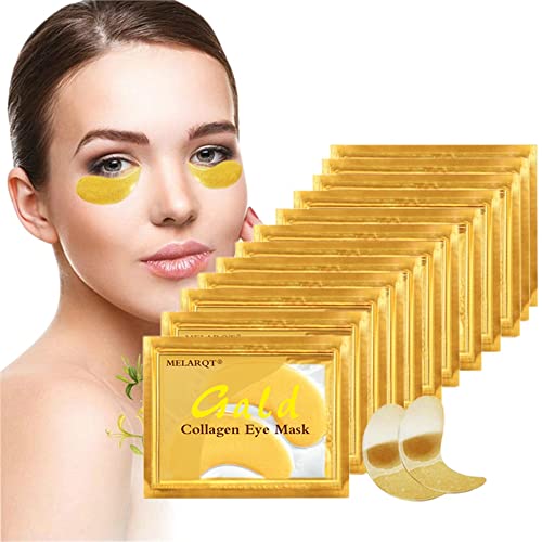 MELARQT Augenmaske, 24K Gold Gel-Pads für die Augenpartie, Anti-Aging, Feuchtigkeitscreme für...
