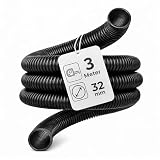 Microsafe® Saugschlauch DN32 (32 mm Innen / 40 mm Außen) – 3 Meter – flexibel & robuster Absaugschlauch für Nass- & Trockensauger – Werkstatt & Baustelle