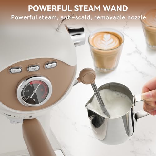 Image of XIXUBX Espresso Machine 20 Bar, Compact Coffee Maker with Milk Frother Steam Wand Professional Espresso Coffee Machine with Removable Water Tank, Latte Cappuccino Machine for Home Office Use