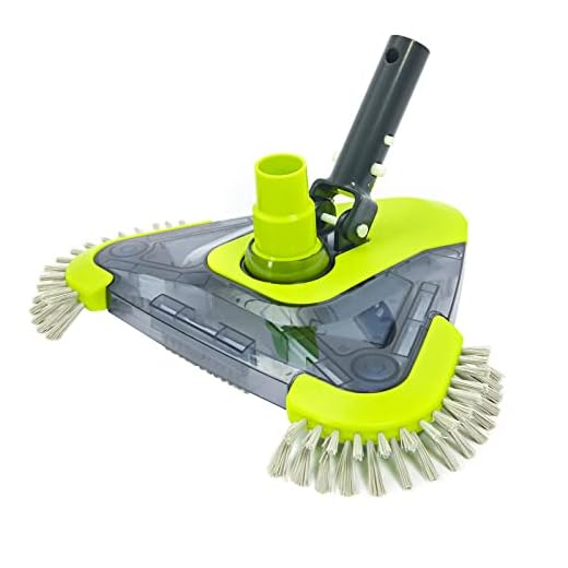 SEPETREL Pool Vacuum Head with Side Brush & Universal Rotatable Suction Nozzle,Weighted Triangle Shape