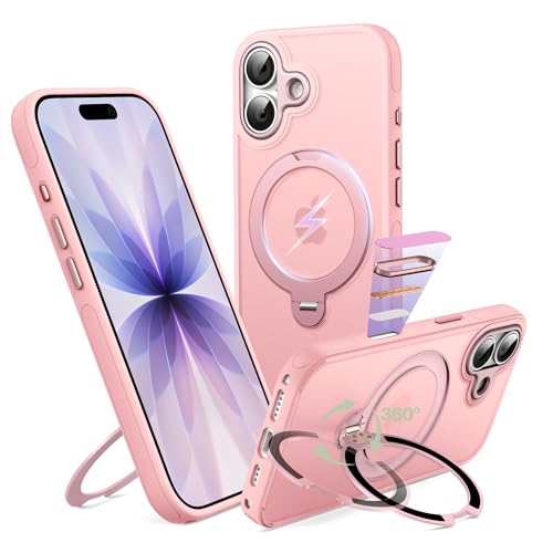 Coque iPhone 17 anti-glisse rose Tapify avec anneau de maintien MagSafe