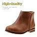 FLYFUPPY Girls Boots Ankle Boots for Girls Side Zipper Short Suede Booties Fashion Boots for Toddler/Little/Big Kids Brown US 9