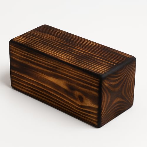 Professional Wood Craft ᵀᴹ Wooden Yoga Blocks/Bricks Pure Burning Wood Handstand Block, Support Brick to Deepen Poses, Improve Strength and Flexibility, Great for Yoga, Workout, Fitness & Gym (2pcs)