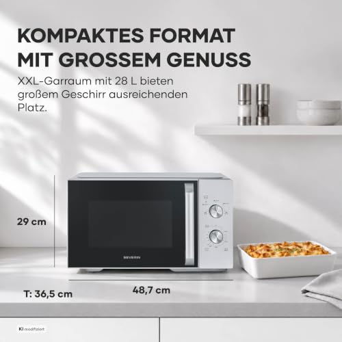 Severin Solo-Mikrowelle, 28 L, 900 W, 5 Leistungsstufen, Drehteller, 900 W – Ansicht 2
