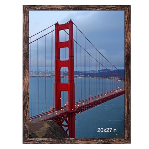 BESCRCL 20x27 Picture Frame Brown Poster Frames Wall Hanging Display Pictures 20 x 27 without Mat 1 Pack
