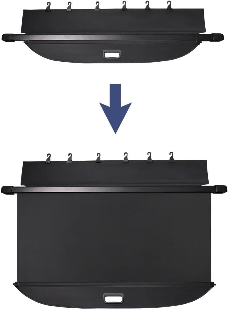 For Everest 2016-2020 Retractable Cargo Cover Trunk Privacy Shield Auto Interior Accessory Sturdy Boot Cover(Canvas)