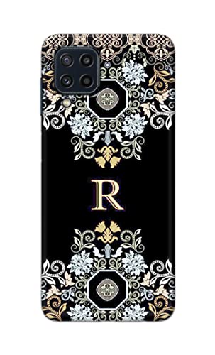 Image of PRINTFIDAA Name II Initial II Letter Floral Pattern Alphabet R Printed Designer Hard Back Case Cover for Samsung Galaxy M32 (4G) / Samsung F22 (4G) -(SF) MVN1007