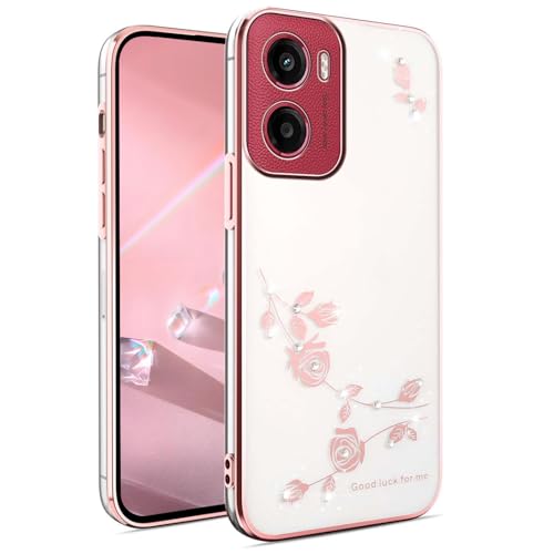 Étui Motorola Moto G05 luxe galvanoplastie diamant brillant souple rose BORYA