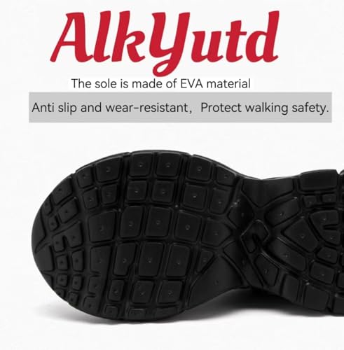 Women's Lightweight PVC Steel Toe Safety Shoes Lace-Up Breathable Chunky Sneakers4