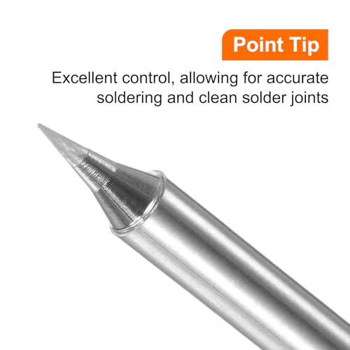 Image of HARFINGTON Soldering Iron Tips T12-I 0.4mm Diameter Fine Point Nickel-Plated Fast Heat up Solder Replacement Tip for Fine welding, Electrical Solder Station, Silver Tone