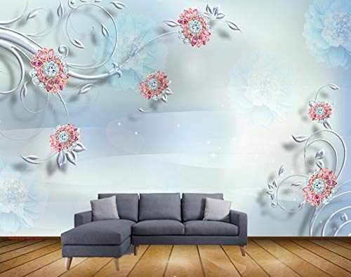 Beibehang Exclusive BRZ1084 Beautiful Jewellery Designed Flowers HD 3D Wallpaper(152 cm x 91 cm)