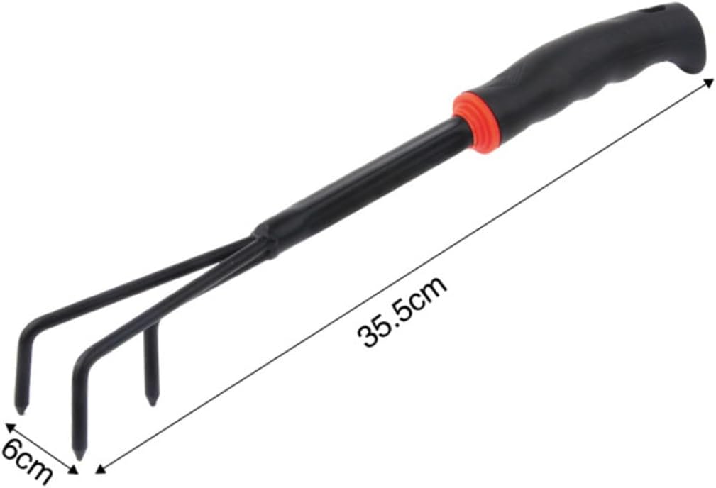 HEMOTON 6-Piece Garden Tool Set Ergonomic Plastic Handle Iron Mini Shovel Hoeing Rake and Anti-Skid Hanging Hole for Balcony Use