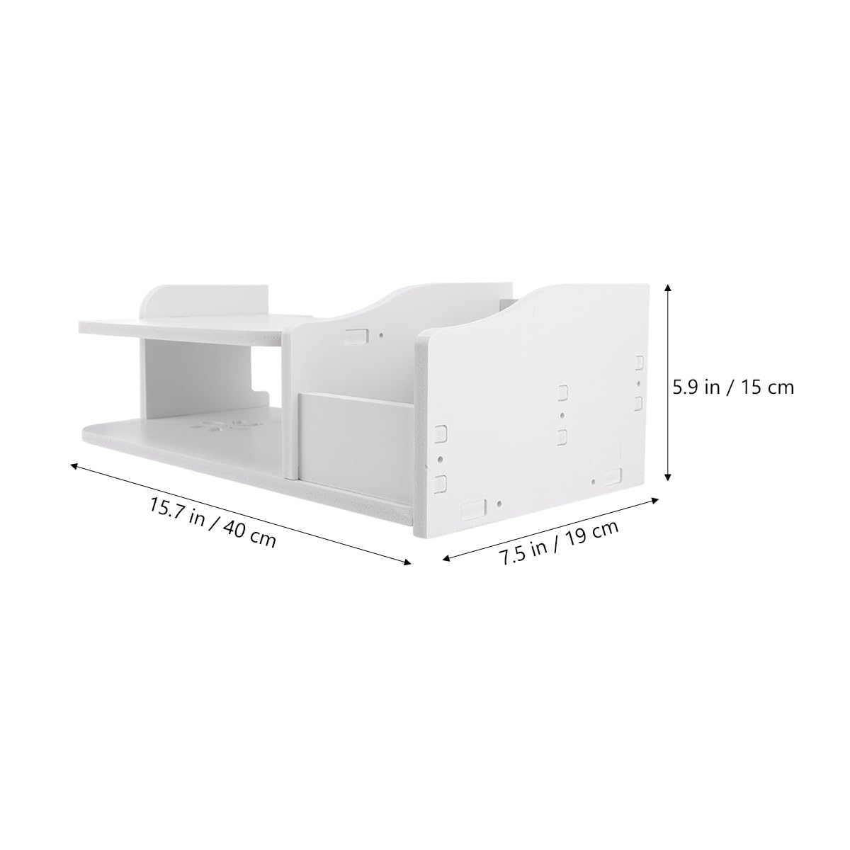 Estante Flotante de Pared Blanco para Caja de Enrutador y Control Remoto Diseño Hueco Inferior, Soporte de Montaje en Pared Adecuado para Sala de Estar u Oficina
