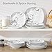 VEWEET ZOEY Juegos de Vajillas Elegantes 18 Piezas de Porcelana Vajillas Combinadas con 6 Platos Llanos Imagen de VEWEET ZOEY Juegos de Vajillas Elegantes 18 Piezas de Porcelana Vajillas Combinadas con 6 Platos Llanos