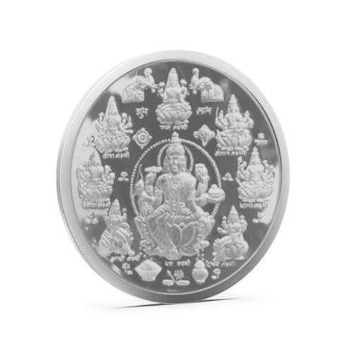 Image of Aspect Bullion Asthalaxmi SIlver Coin 999 Purity - 5 Gram | 10 Gram | 20 Gram | 50 Gram | 100 Gram | Pure Silver Coin for Gifting & Investment