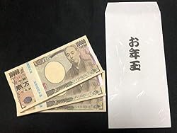 お年玉 袋 3枚 付きＤ 100万円札束 3束 レプリカ ダミー お金 おとしだま おとし玉 シール ポチ袋 おめでとう どっきり ドッキリ 面白い おもしろい おもしろ 2020 小学生 中学生