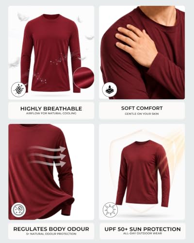 Image of Wellbi Full Sleeve T-Shirts for Men | Black | Breathable Eco-Friendly Bamboo Blend for All-Day Comfort | Ideal for Travel, Gym, or Casual Wear | Machine Washable