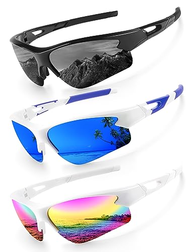 Image of KALIYADI Sports Sunglasses for Men, Polarized Sun Glasses for Men Women Youth Baseball Softball with UV Protection