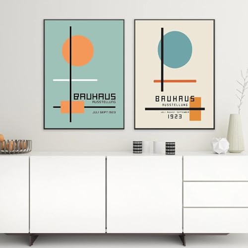 Tableau Abstrait Bauhaus KemneT : Donnez du Style et de l'Élégance à Votre Couloir
