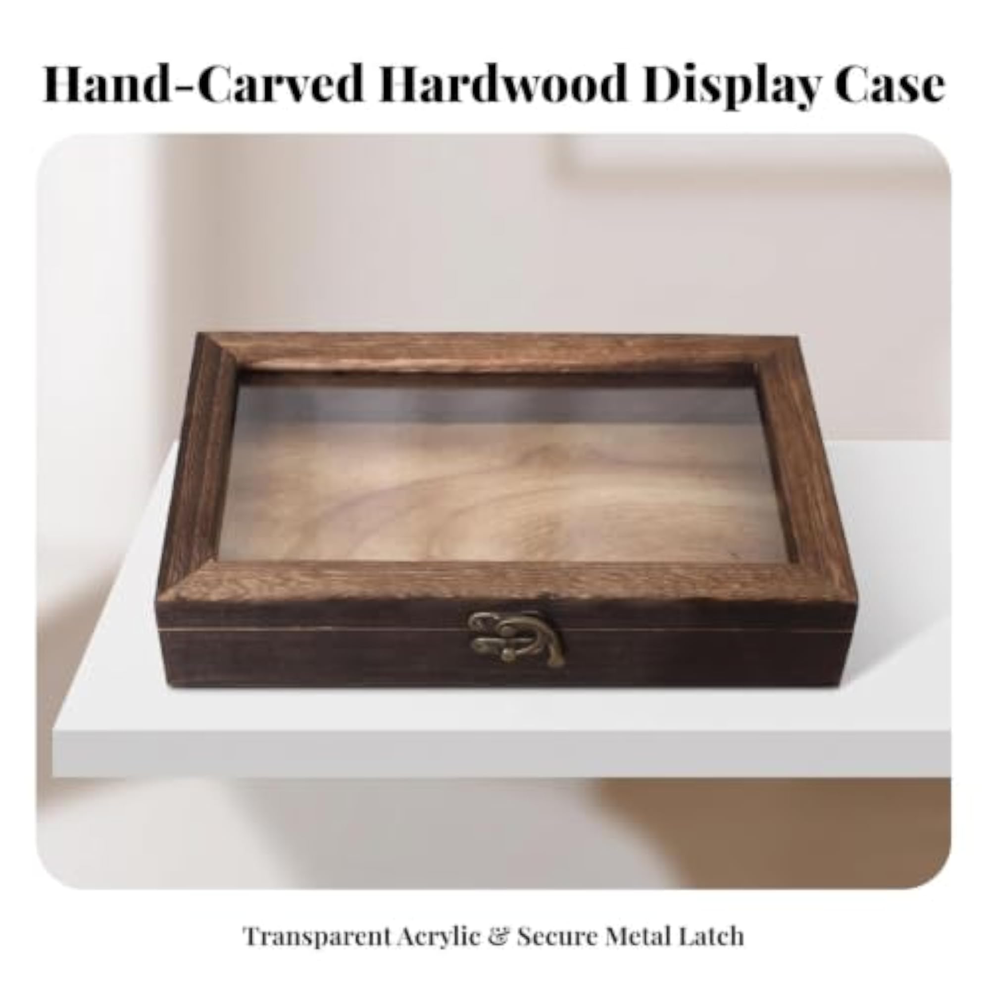 Rectangular Display Case with Clear Top