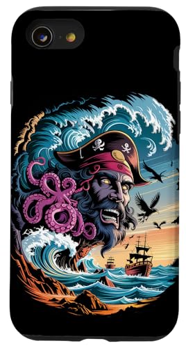 Octopus Kraken Pirate sculpté dans la falaise de montagne Coque pour iPhone SE (2020) / 7 / 8