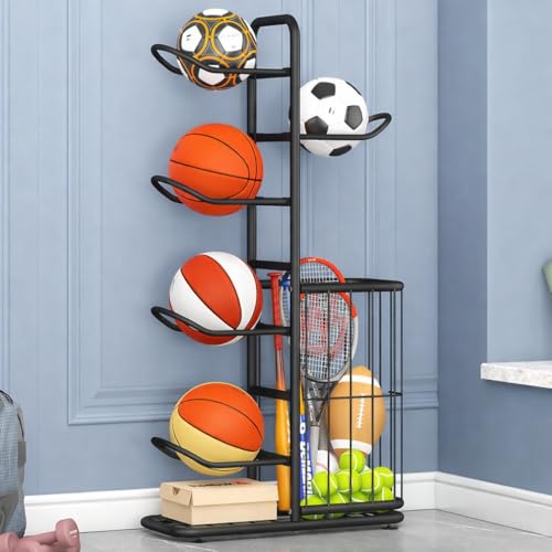 Rangement ballon foot vertical réglable et stable pour garage de 116 cm - 6