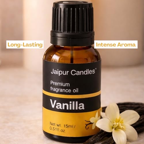 Image of Vanilla Fragrance Oil | 15 ml | Aroma Oil for Home Fragrance | Best for Aromatherapy | Use in Diffusers, Candles, Air Fresheners (15ML, Vanilla)
