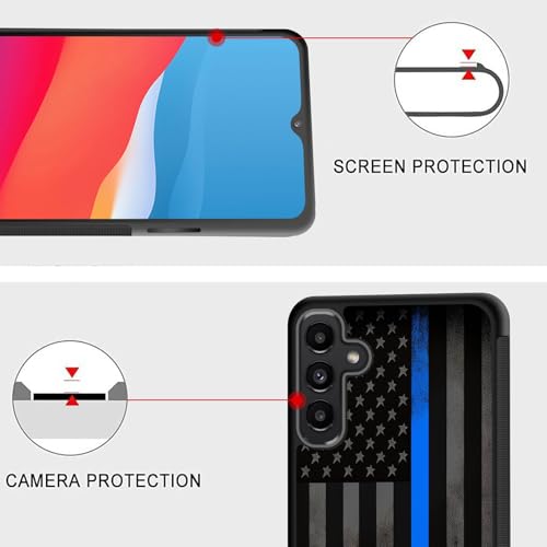 Vobber for Galaxy A16 5G Case,Slim Anti-Scratch Architecture TPU Shockproof Protective Case Cover for Samsung Galaxy A16 5G 6.7" 2024,Thin Blue Line American Flag - image 2