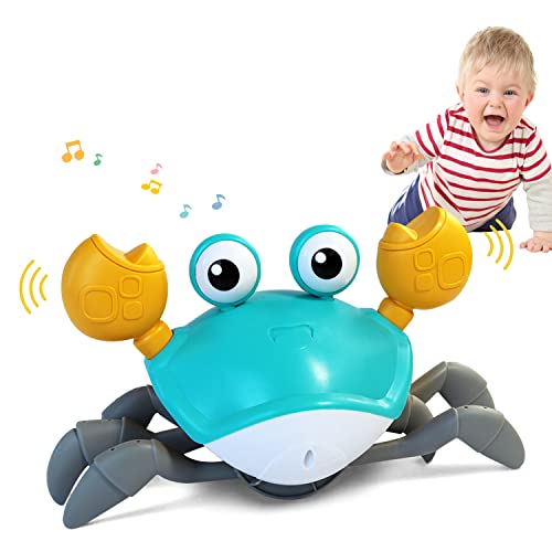 Image of FEELGUY Crawling Toy Crab Baby Toy Fantastic Creatures Toys Infant Sensory Tummy time Toys 3 4 5 6 7 8 9 10 11 12 Babies boy Girl 3-6 6-12 Learning to Crawl 9-12 12-18 Walking Toddler Gifts