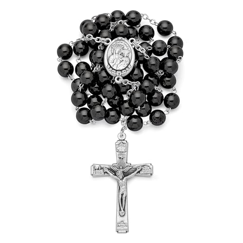 Rosary Beads catholic for Women and Men from Vatican, Our Lady of Good Health Traditional Rosary in Hematite beads - Perfect Catholic gifts