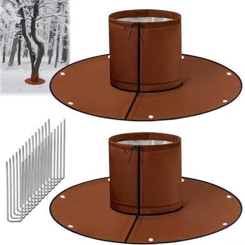 Protectores de raíz de palmera, desmontables, resistentes, impermeables, de tela Oxford, cubiertas de invierno con clavos de tierra, para clima frío al aire libre (2 unidades)