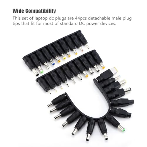 Prise CC universelle tout-en-1 avec 34 embouts interchangeables pour pc portable