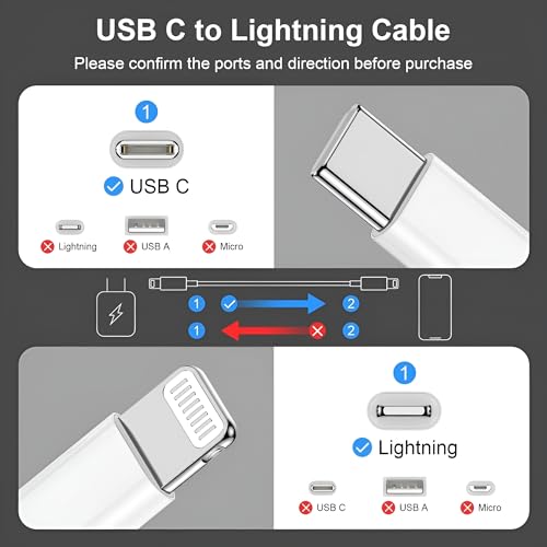 Image of ZYBUX 20W Usb C To Lightning Cable 3Ft Type C Charger Fast Charging Cord Compatible For Apple iPhone 14 /14 Pro /14Pro Max /13 /13 Pro /12 /12 Pro /11 /11 Pro /Xr /Xs /X /8 /8 Plus /7 /7 Plus Power Delivery Cord,White