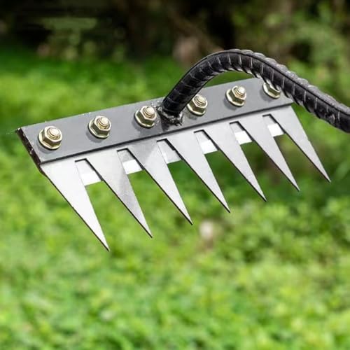 5/6/7/8 Dents Rateau De Désherbage,Râteau De Jardin en Acier Au Carbone,Rateau Bertaus pour Désherber/Ameublir/Semence (7 Dents)
