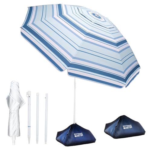 OutdoorMaster Beach Umbrella with Sandbag
