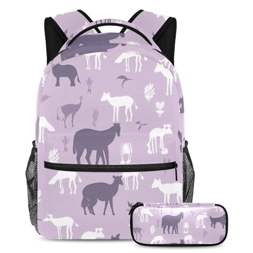 Ensemble de cartables silhouette d'animal violet pour collège et loisirs