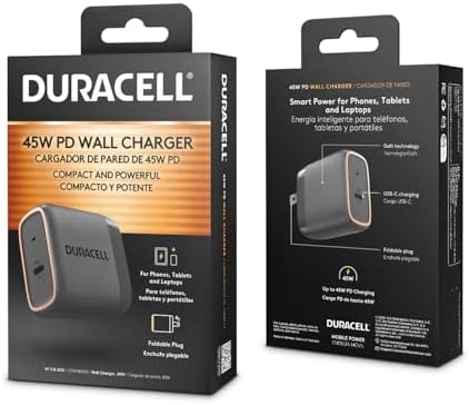 DURACELL 45W USB-C PD Folding Wall Fast Charger for Phones & Laptops image 4