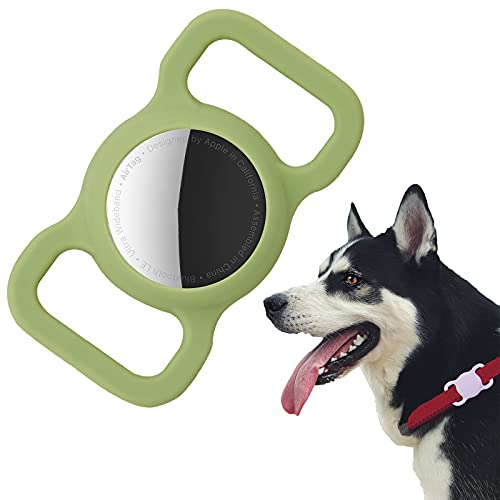 Protective Case Compatible for Airtag GPS Tracker, Fit for Dog Cat Collar Accessories Pet Loop Holder, Silicone Protective Case for air tag Lightweight Soft Anti Scratch Anti Lost(Emerald Green 1Pack)
