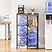 HOOBRO 5 Gallon Water Bottle Holder Organizer, Water Jug Rack, 3-Tier Water Dispenser Stand with 2 Wooden Shelves, for Kitchen, Office, Living Room, Rustic Brown and Black BF11ST01
